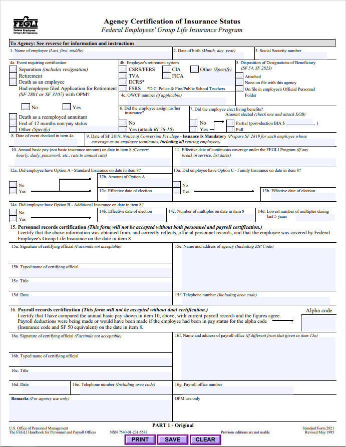 Agency Certification of Insurance Form