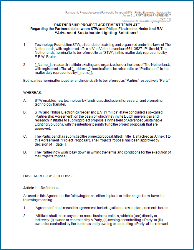 Free Printable Agreement Template Between Two Parties