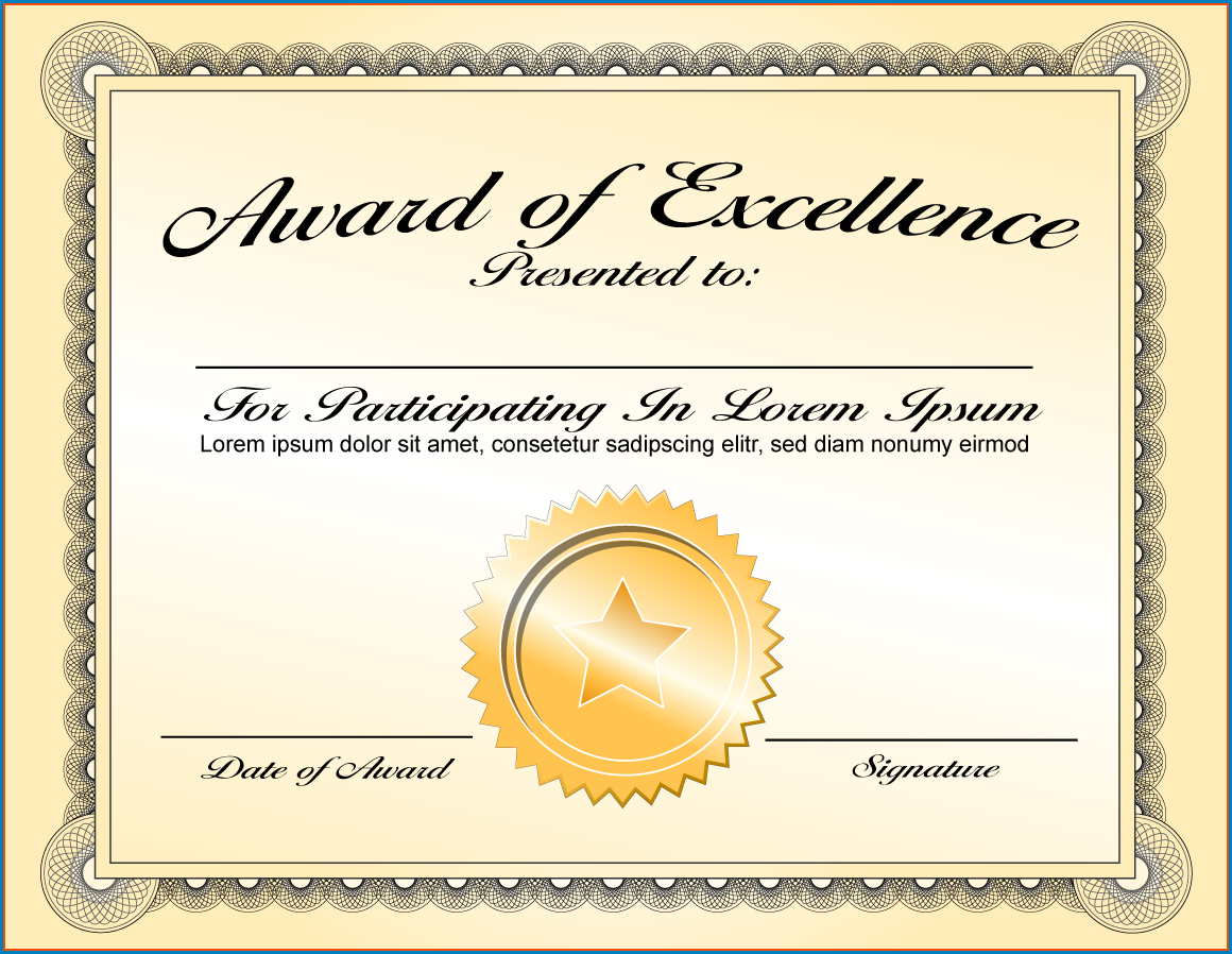 Award Certificate Template Sample