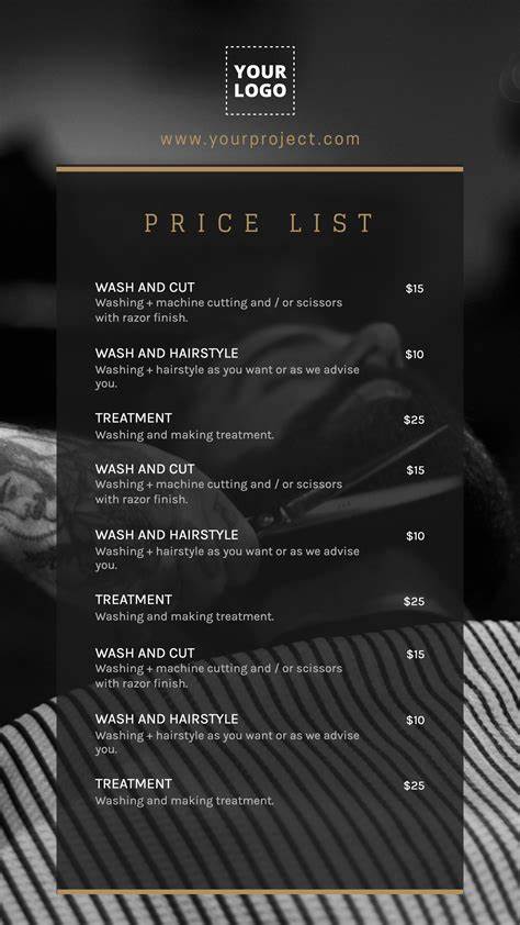 Barber Price List Template