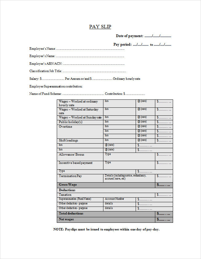 Basic Payslip Template