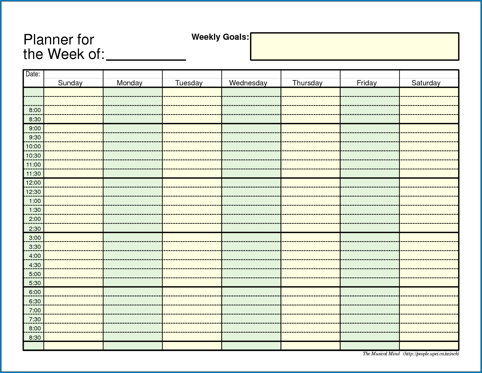 Best Weekly Planner Template Example