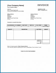 √ Free Printable Billing Invoice Template