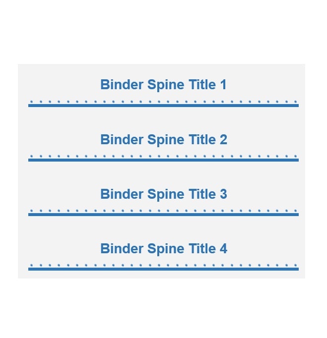 Binder Spine Template