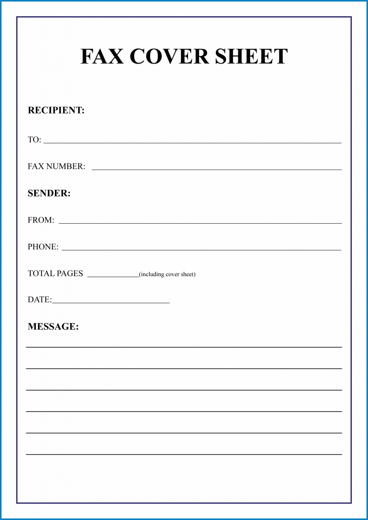 Blank Fax Cover Sheet Template Sample