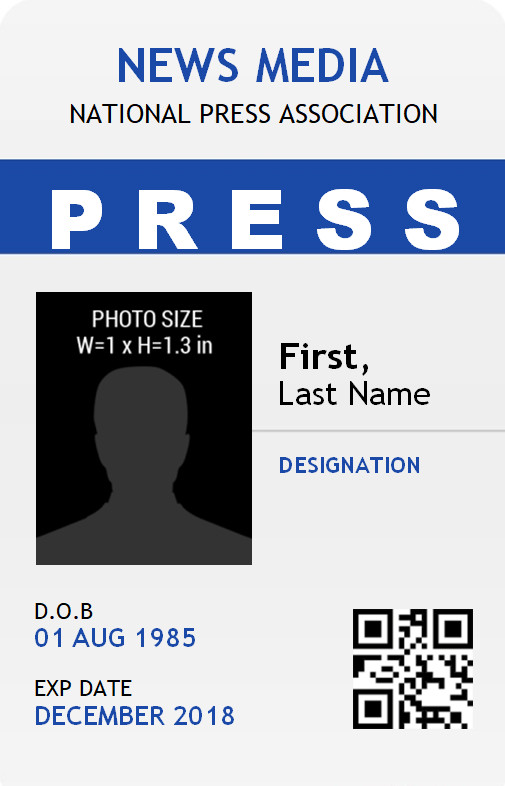 Blank Press Pass Template