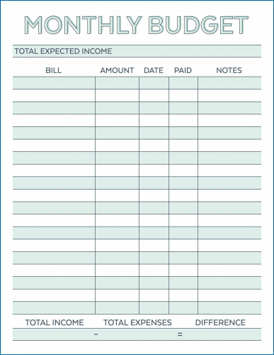 √ Free Printable Budget Planner Template