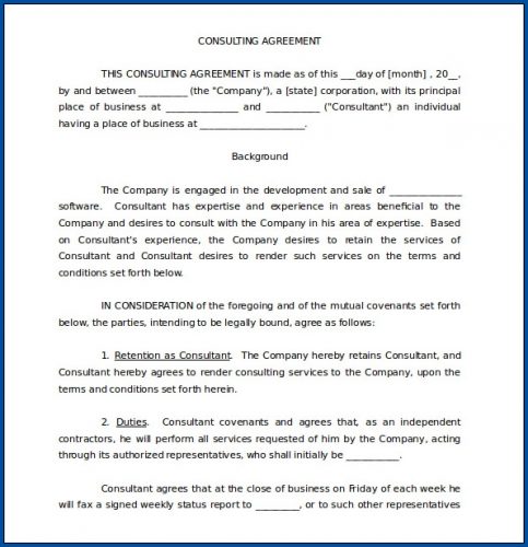 √ Free Printable Business Consulting Contract Template