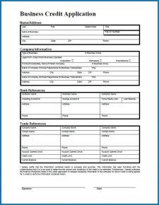 √ Free Printable Business Credit Application Form Template