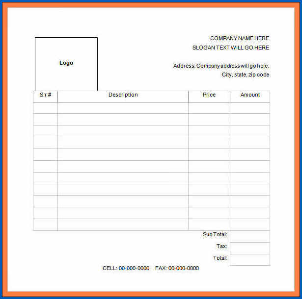 Business Receipt Template Example