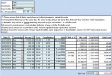 Capital Gains and Losses Calculator Template Example