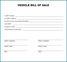 free printable car bill of sale template templateral