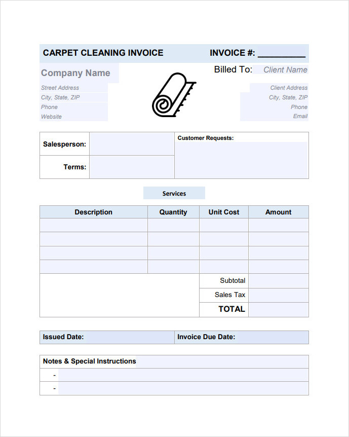 Carpet Cleaning Receipt Template