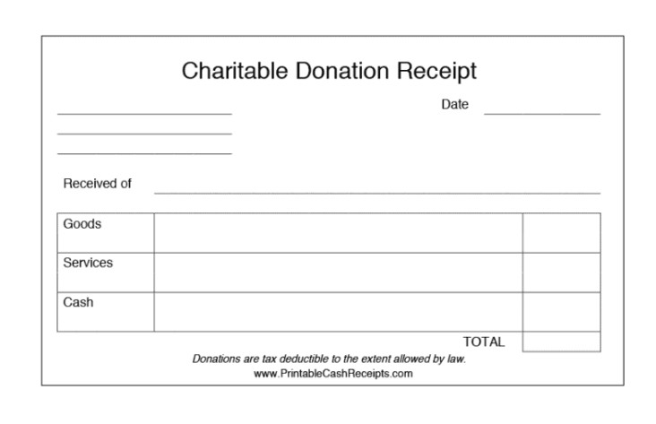 Cash Or Funds Donation Receipt Template