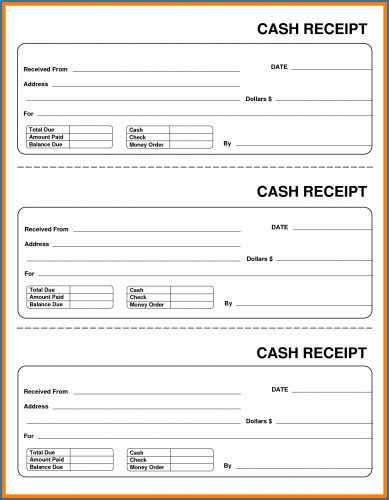 √ Free Printable Cash Receipt Template