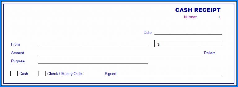 √ Free Printable Cash Receipt Template