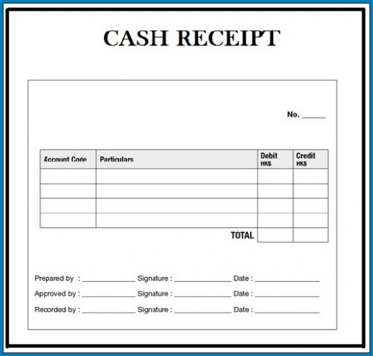 Cash Receipt Template Word Example | Templateral