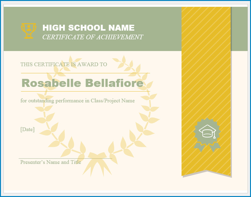 Free Printable Certificate Of Achievement Template