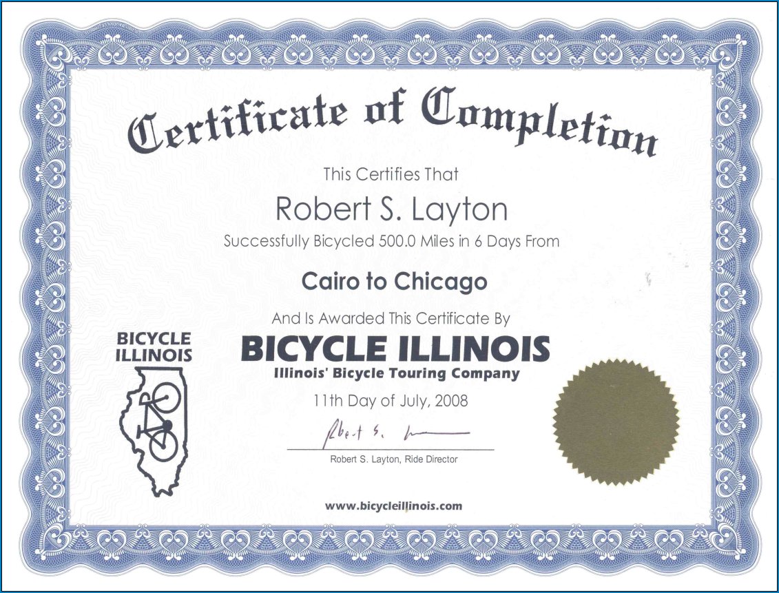 Certificate Of Completion Template Sample