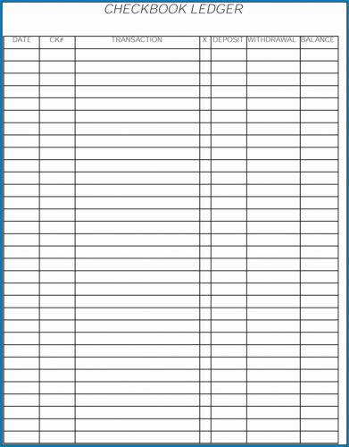 √ Free Printable Check Register Template