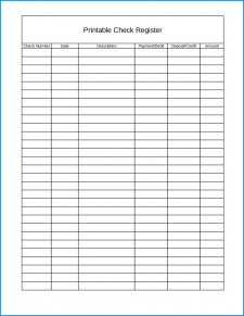 √ Free Printable Checkbook Register Template