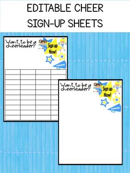 Cheerleader Sign Up Sheet Template