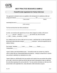 √ Free Customizable Child Care Agreement Between Parents Template