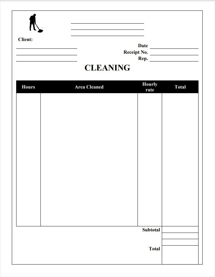 Cleaning Service Receipt Template