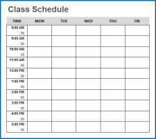 √ Free Printable College Schedule Template