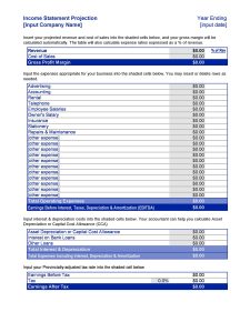 Comparative Income Statement Template Example