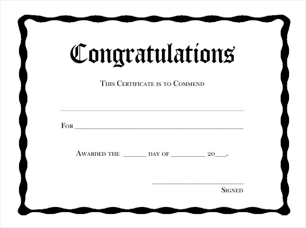 Congratulate Certificate Template