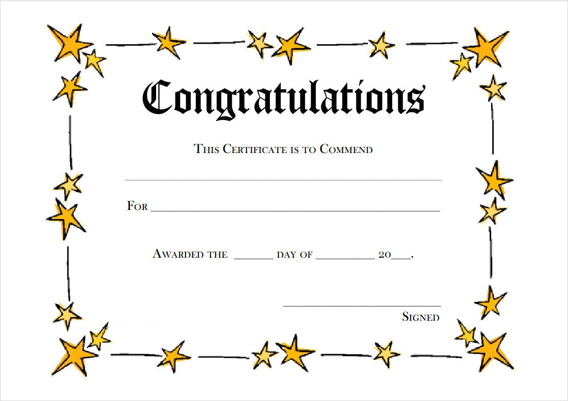 Congratulation Certificates Free Printables