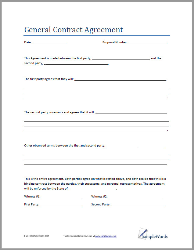  Free Contract Agreement Template Between Two Parties