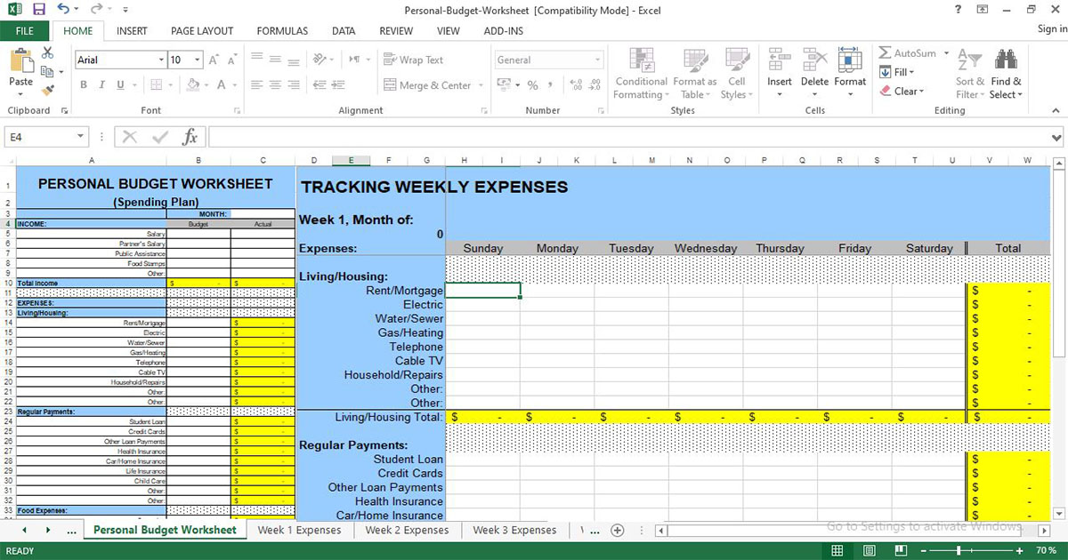 Cost Tracker Template Sample