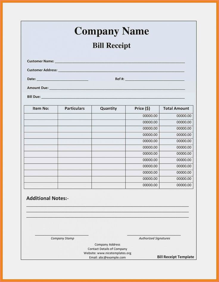 Credit Card Receipt Template Example