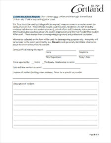 Crime Incident Report Template