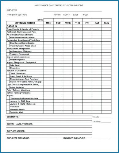 √ Free Printable Daily Checklist Template