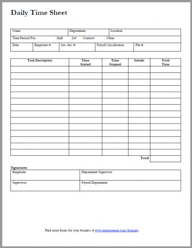 free printable daily time sheet pdf templateral