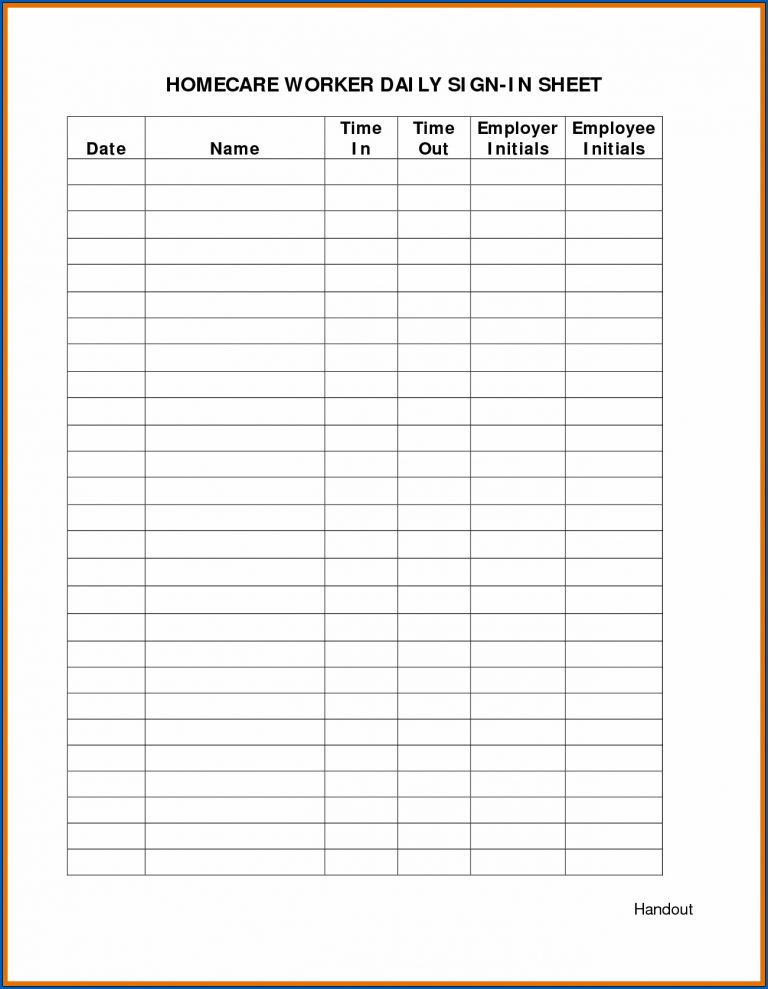 Free Printable Daily Time Sheet PDF