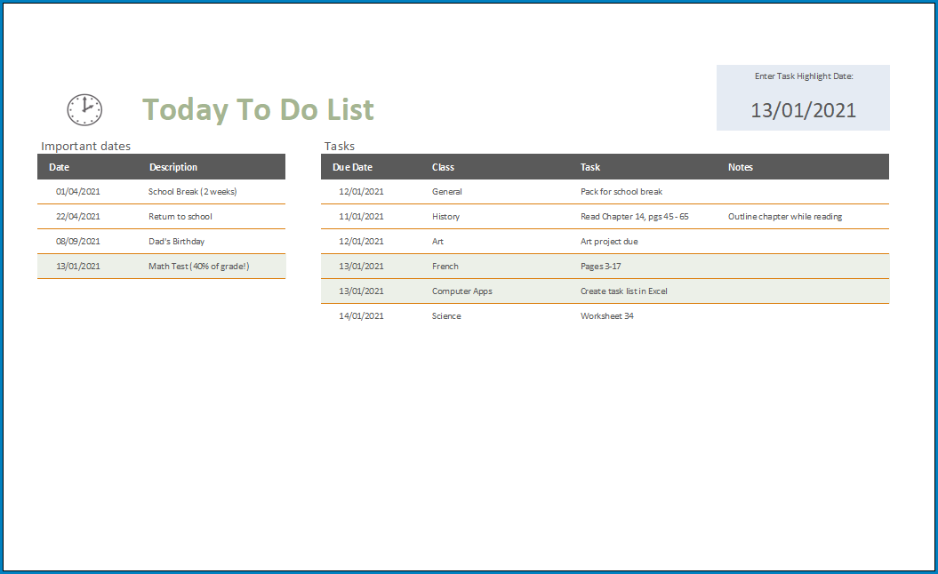 Free Printable Daily To Do List Template Excel