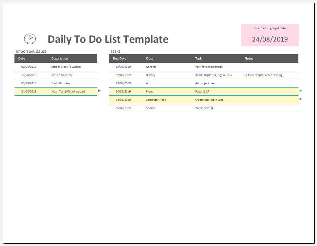 Free Printable Daily To Do List Template