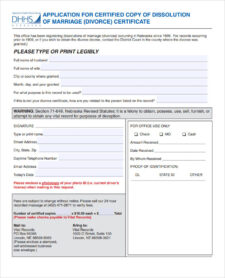 Divorce Certificate Template Sample