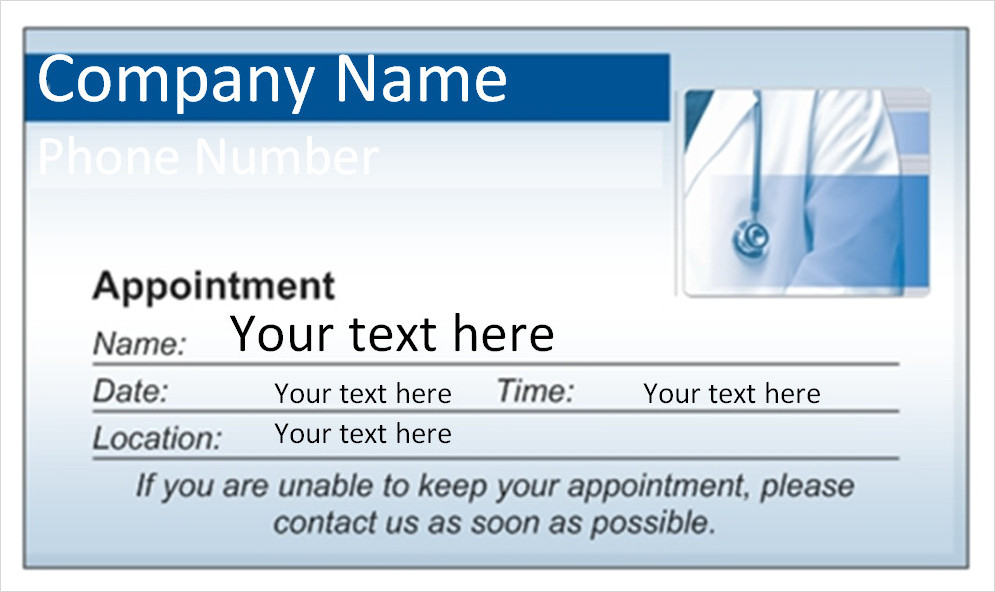 Doctor Appointment Card Template