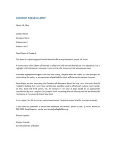 Donation Request Letter Template