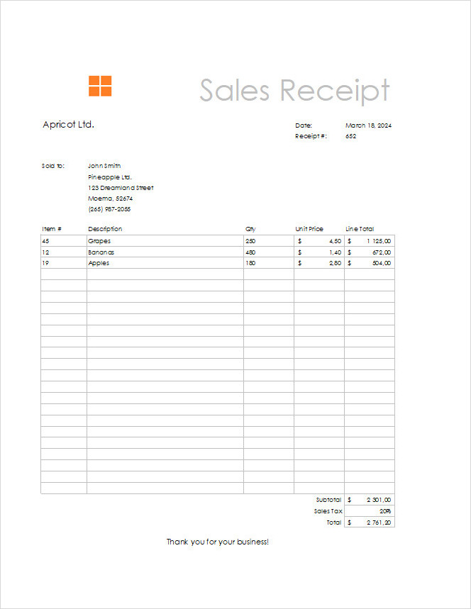 Editable Pawn Shop Receipt Template Excel