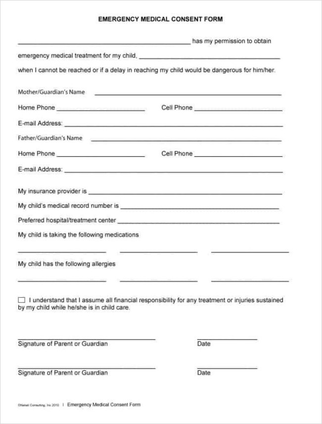 Emergency Medical Consent Form