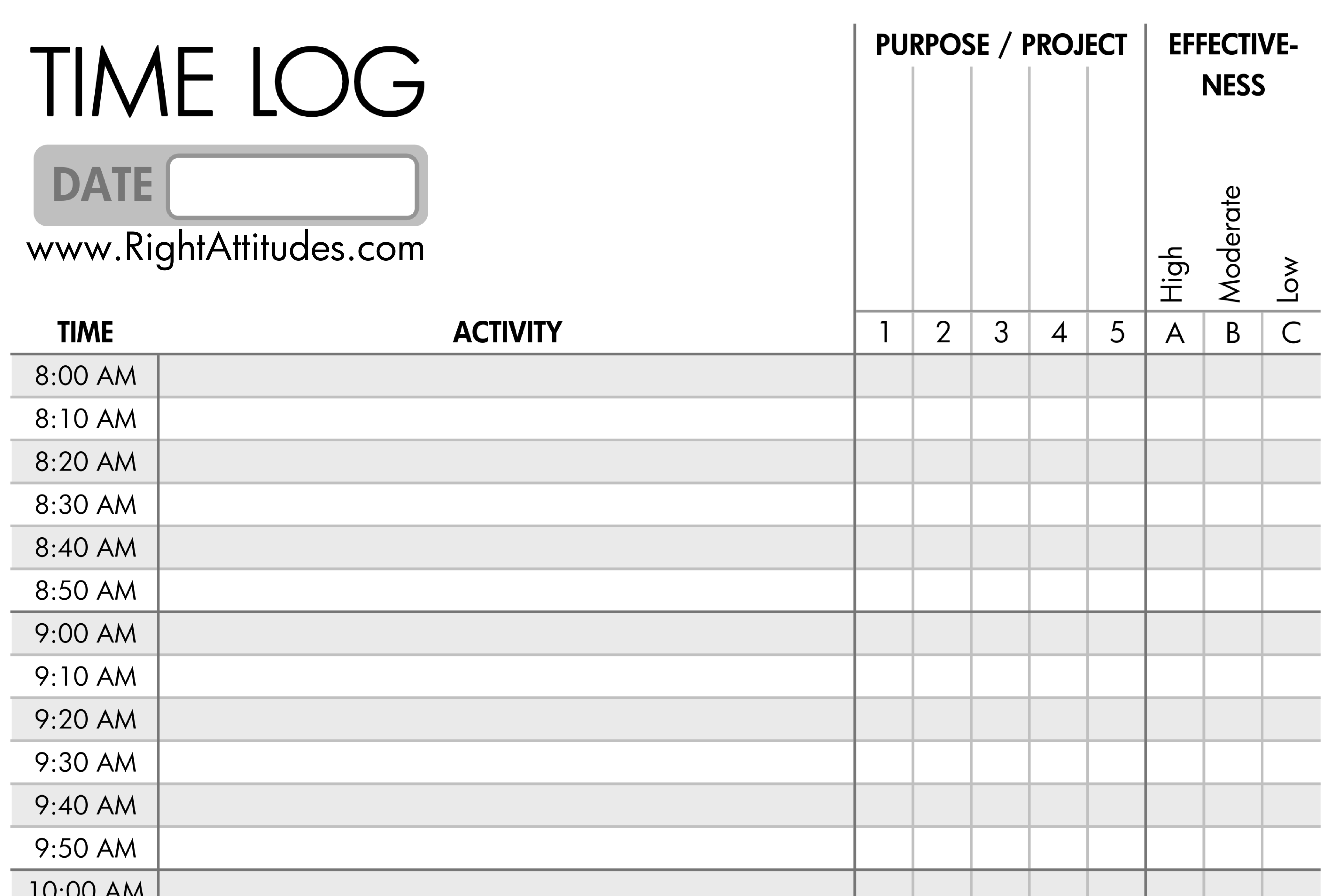 Employee At Home Work Tracking Log Template Sample