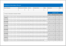 Employee Attendance Record Sheet Example