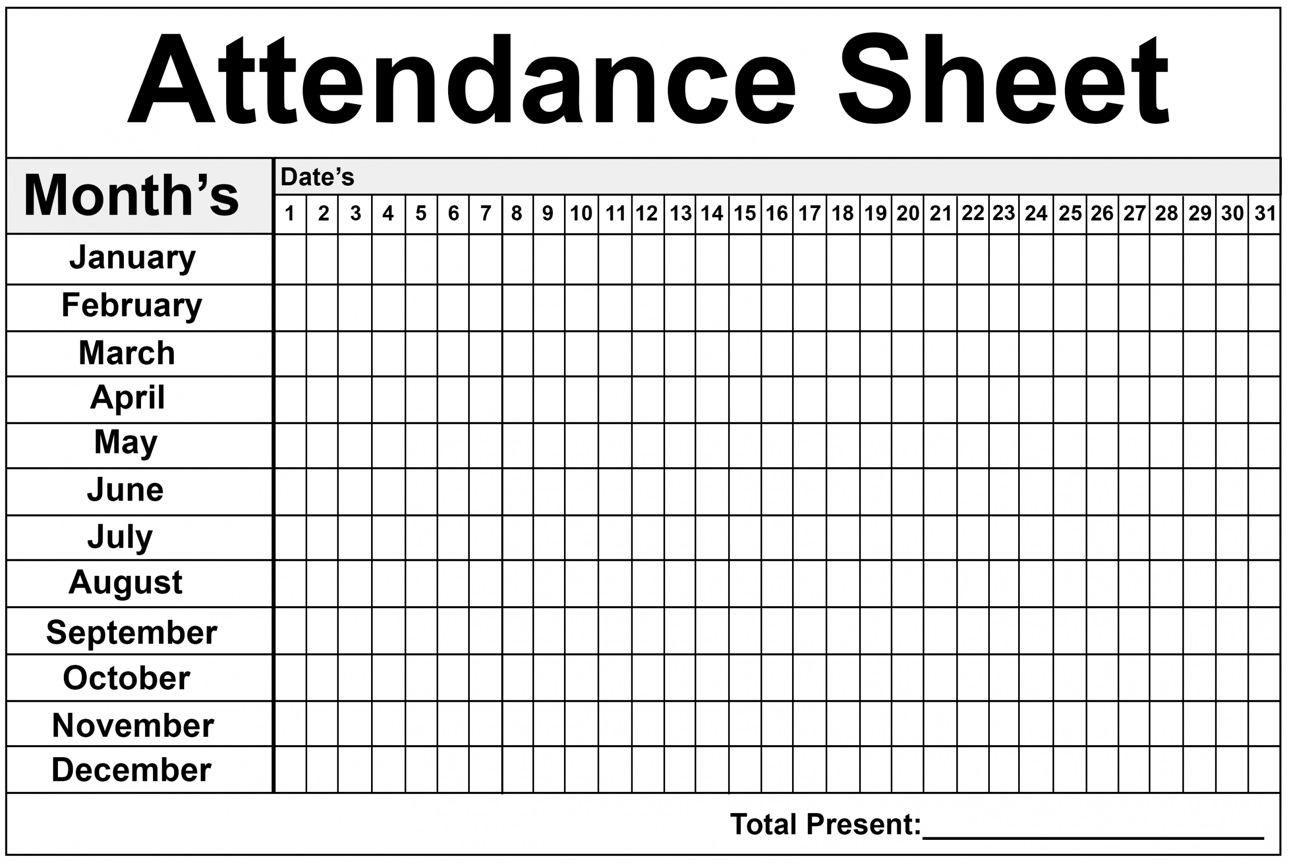 Employee Attendance Record Sheet Sample