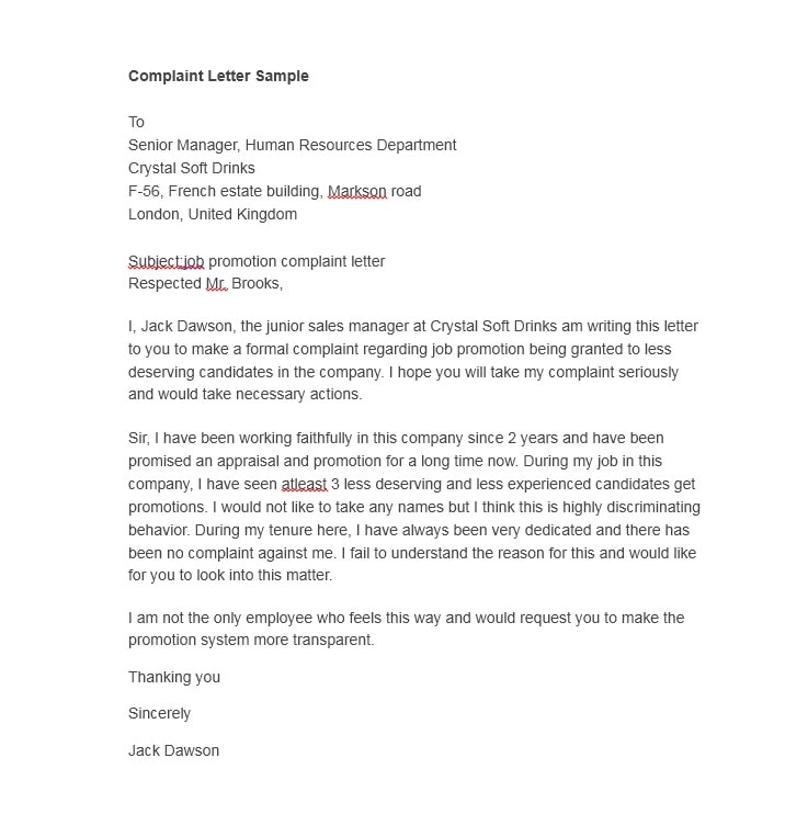 Employee Complaint Form Template